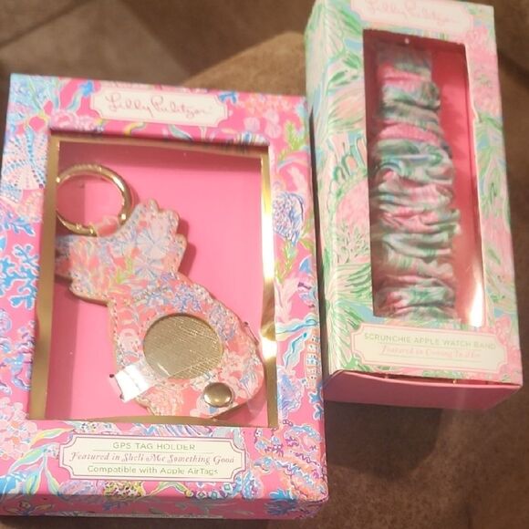 Lilly Pulitzer Pink and Blue Floral Accessories Set